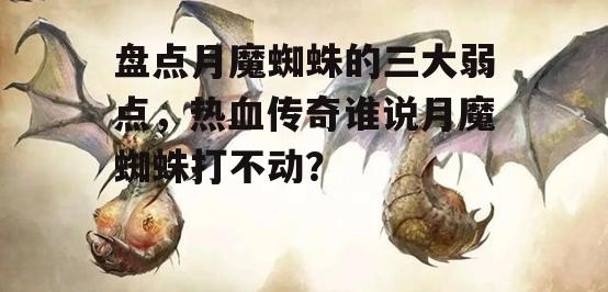 盘点月魔蜘蛛的三大弱点，热血传奇谁说月魔蜘蛛打不动？